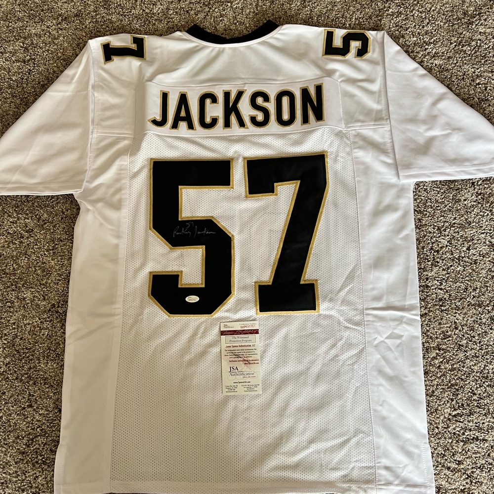 NEW ORLEANS SAINTS RICKEY JACKSON AUTOGRAPHED HOF SIGNED JERSEY JSA COA